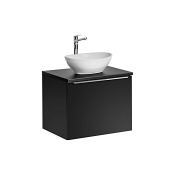 Comad Santa Fe Black badkamermeubel 60cm zwart mat met glans witte waskom