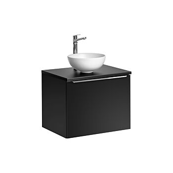 Comad Santa Fe Black badkamermeubel 60cm zwart mat met mat witte waskom 