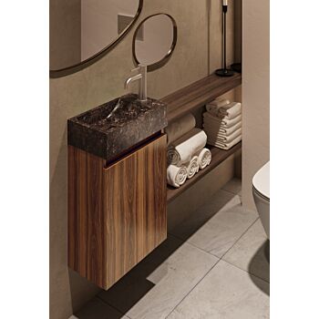 Fontana Dark Emperador toiletmeubel 40cm walnoot