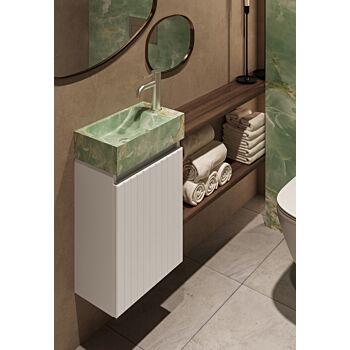 Fontana Green Onyx toiletmeubel met ribbelfront 40cm wit mat