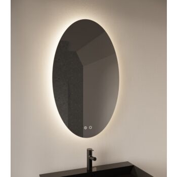 Gliss Design Oval spiegel verticaal met LED-verlichting en verwarming 100x60cm