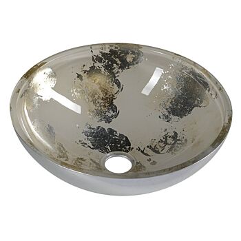 Sapho Murano glazen waskom 40x14 zilver/beige