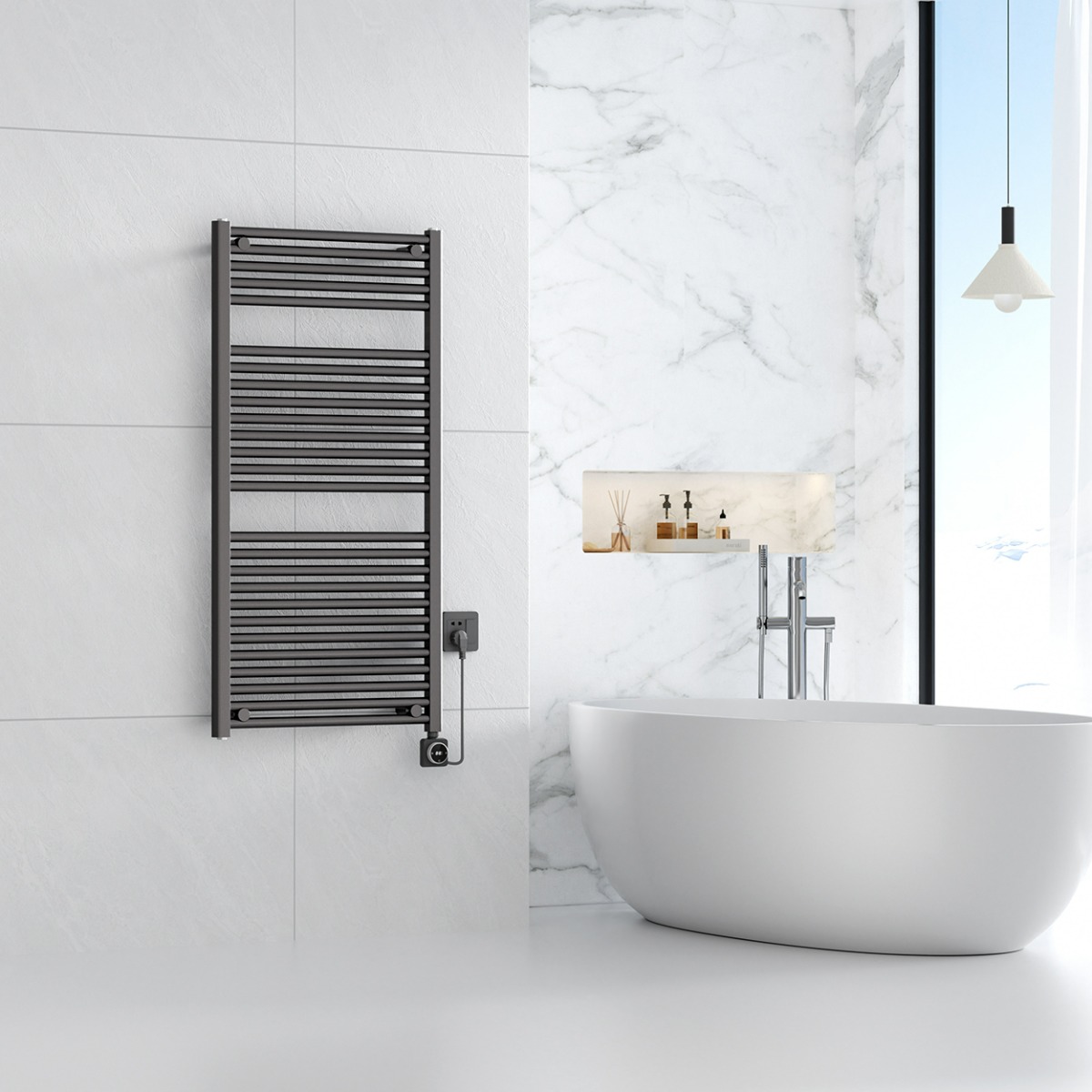 Calor Elara elektrische radiator met smart wifi 60x118.5cm gunmetal 700W