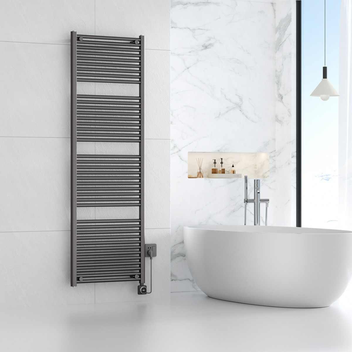 Calor Elara elektrische radiator met smart wifi 60x181.7cm gunmetal 1000W