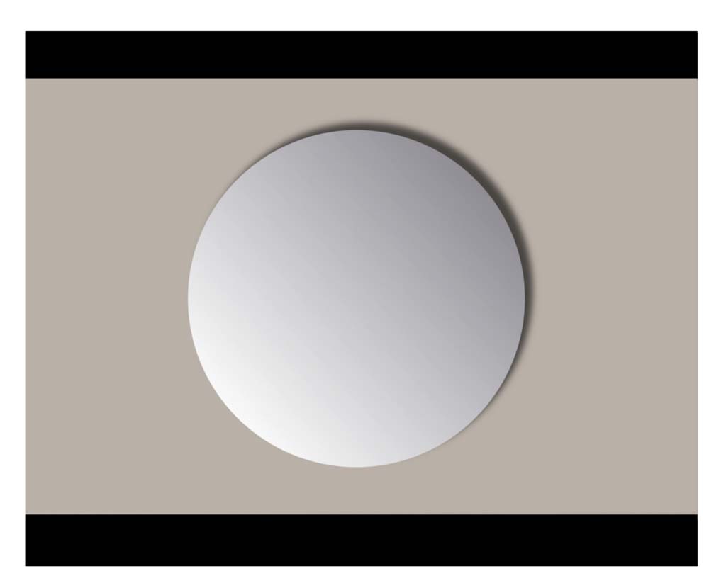 Sanicare Q-mirrors spiegel rond 120 cm. zonder omlijsting / PP geslepen