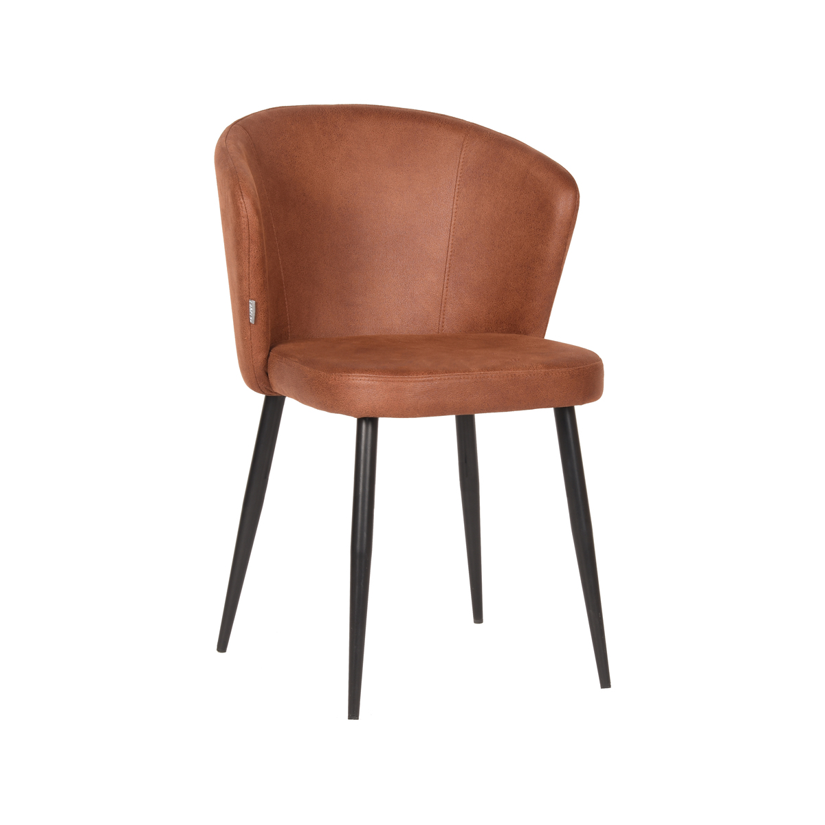 Label51 Wave eetkamerstoel microfiber cognac - set van 2 stoelen